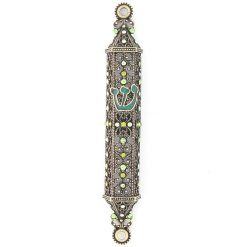 Lace-Crystals-Mezuzah-in-Green-441219-1